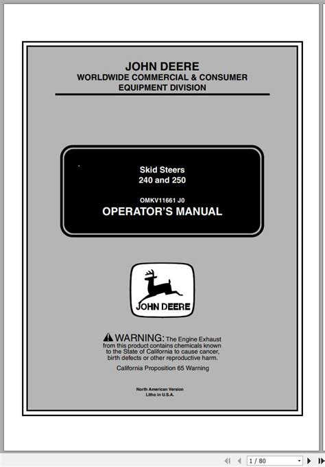 2000 jd 240 skid steer|240 skid steer service manual.